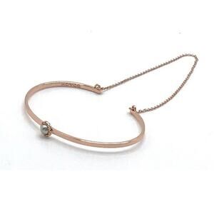 Coach Rose Gold Chain Cuff Bracelet Demi-Fine Sunburst Faux Pearl